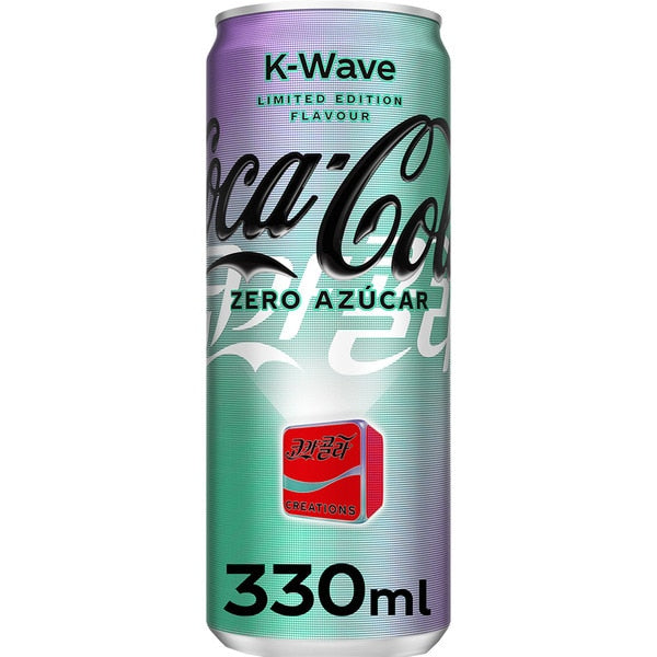 Coca - Cola K-Wave Zero Sugar ( Spagna) - Coca Cola Limited Edition Collab KPOP gusto Fruttato (330ml) bevande sugar free