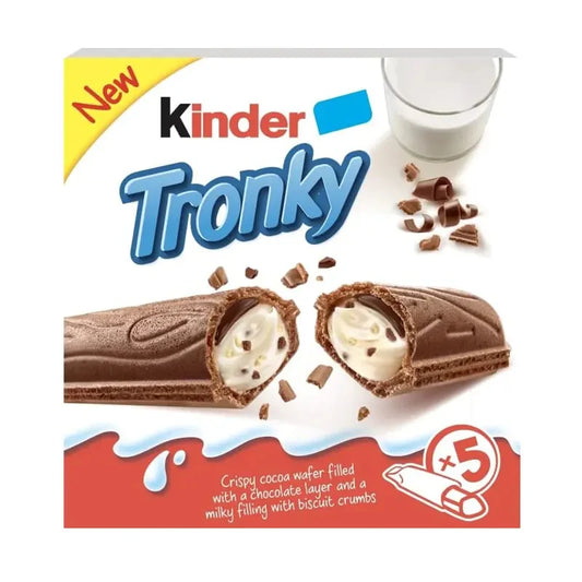 Kinder Tronky - Wafer con Crema al Latte e pezzi di Biscotto (5pz-90g)