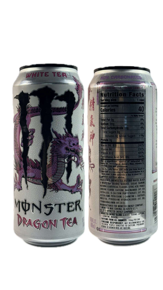 Monster Energy Dragon Tea White Dragon - USA - SKU: 0919 Misprinted **dents rare