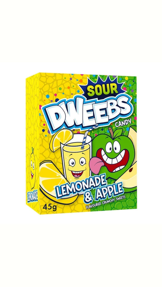Dweebs Sour Lemoande & Apple - Caramelline fruttate acide doppio gusto Limone & Mela (45g) bundle candy online gluten-free halal
