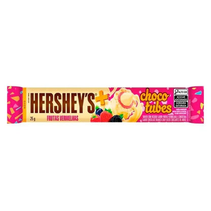 Hershey's Chocotubes Frutas Vermelhas (Brasil) - Croccante Wafer ricoperto di Cioccolato bianco con ripieno cremoso al gusto di Frutti Rossi (25g)