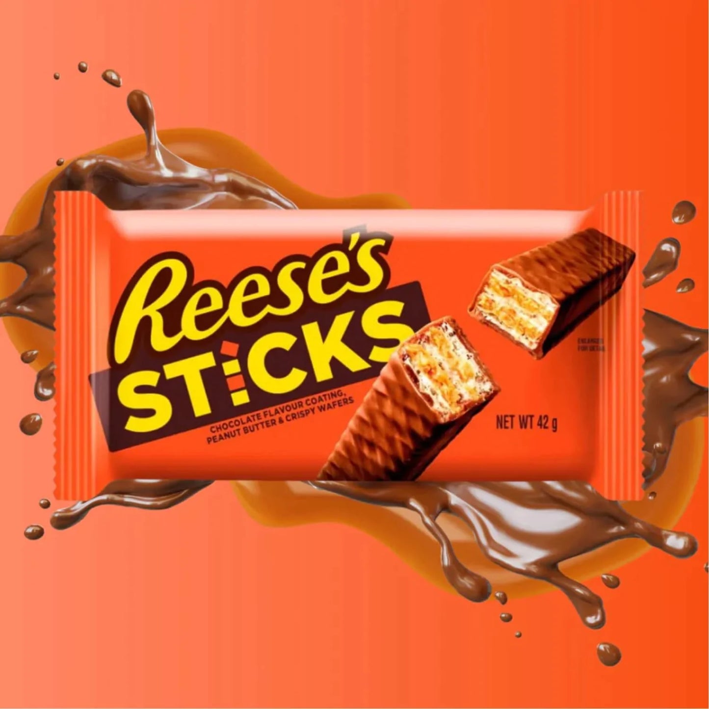 Reese's Sticks USA - Wafer ricoperto di cioccolato al latte con crema al burro di arachidi [42g]