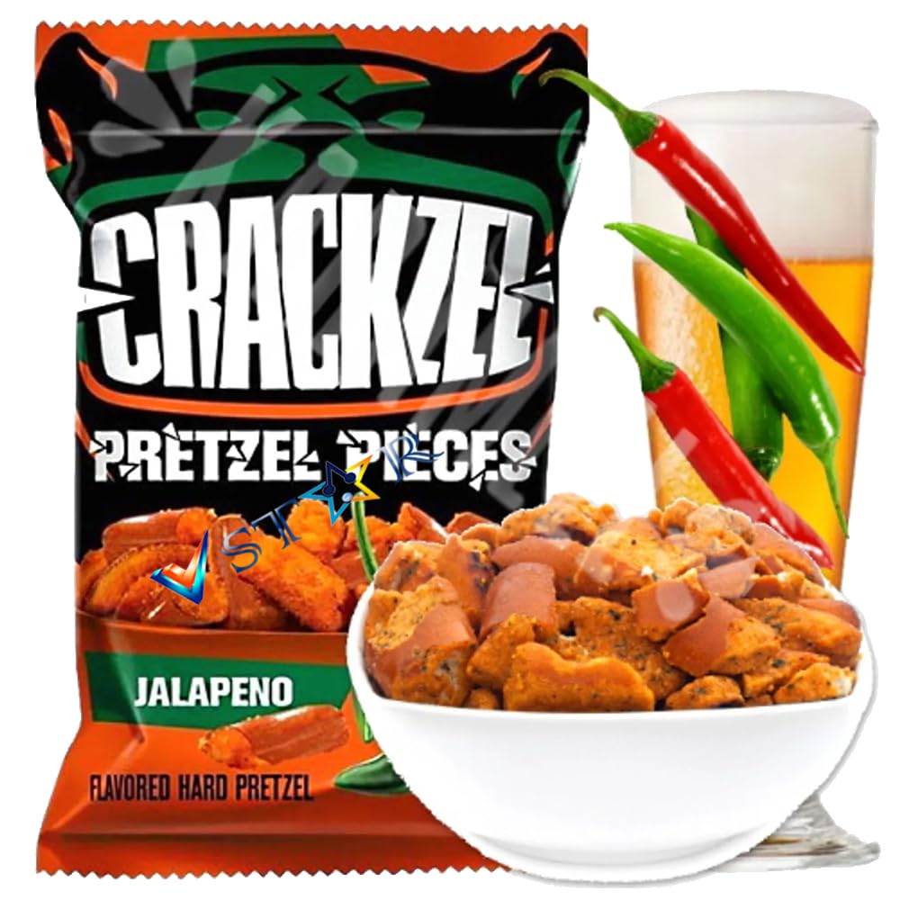 Crackzel Jalapeno - Pretzel piccanti al Peperoncino Jalapeno (85g).