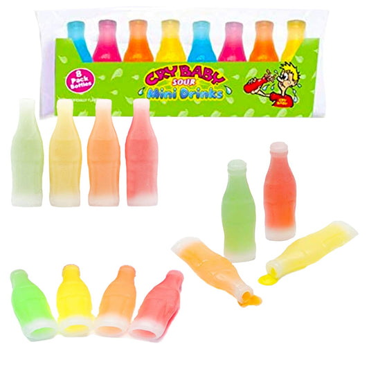 Cry Baby Sour Mini Drinks - Caramelle liquide aspre alla frutta (8pz-79g) candy online gluten-free