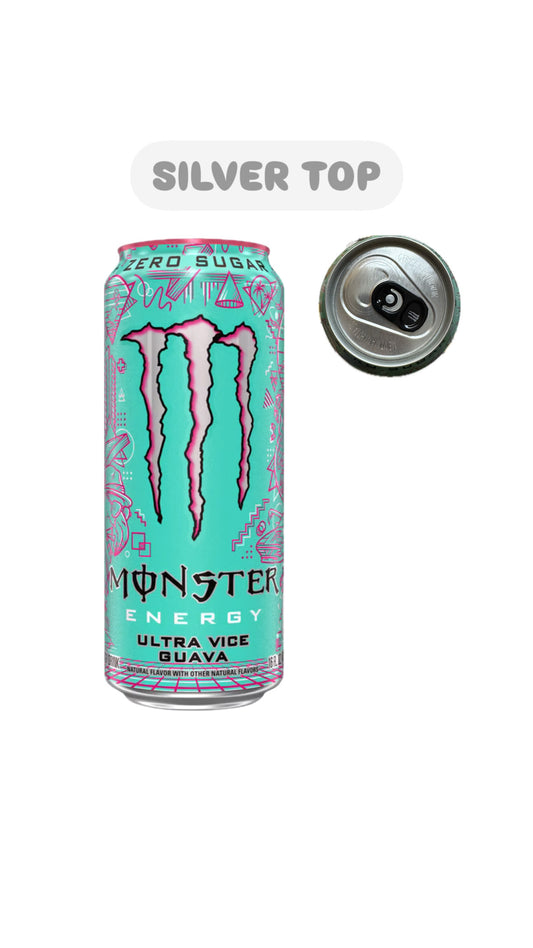 Monster Energy Ultra Vice Guava Silver Top (USA) [BIG **dents / GRANDI ammaccature  ]