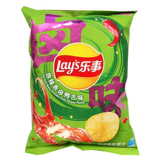 LAY'S HOT & SPICY BRAISED DUCK TONGUE (70g) China Lays salato