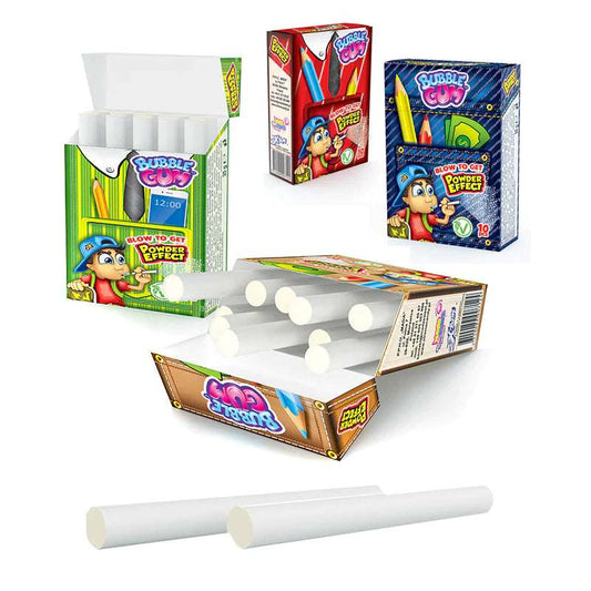 Johny Bee Bubble Gum Powder Effect - Gomma da masticare a forma adi sigaretta effetto fumo (35g) bundle candy online