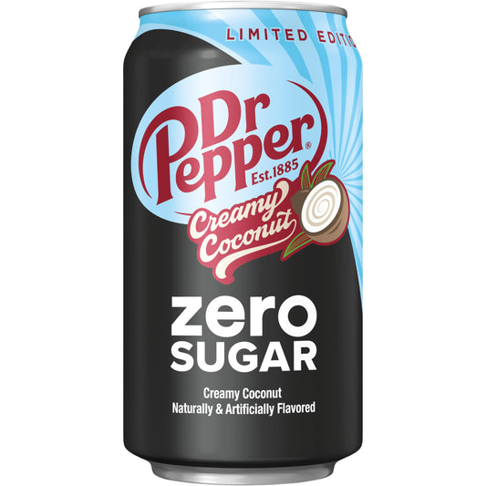 Dr Pepper Creamy Coconut ZERO USA - Bevanda analcolica Senza Zucchero al cocco (355ml)