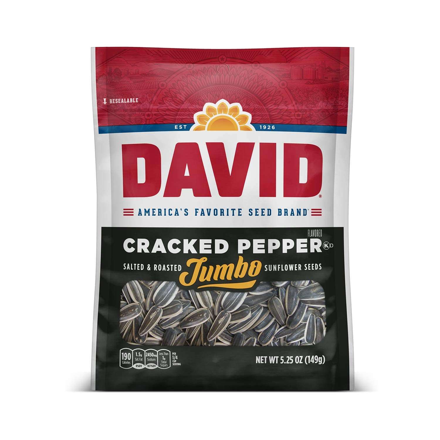 David Jumbo Sunflower Seeds Cracked & Pepper 149 g