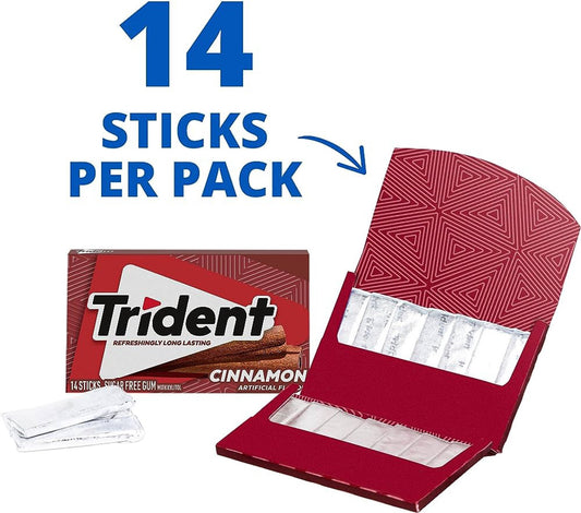 Trident Cinnamon USA - Gomma da masticare gusto cannella (14stick) bundle candy online sugar free
