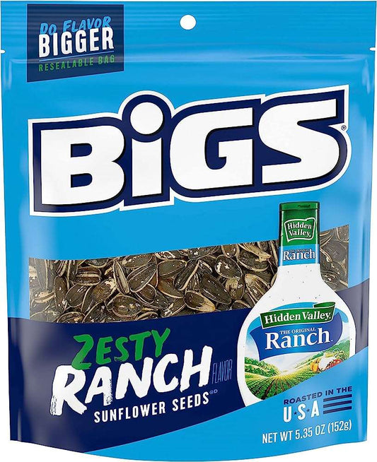 Bigs Sunflower Seeds Ranch USA - Semi di girasole aromatizzati alla salsa ranch (152g) bundle salato