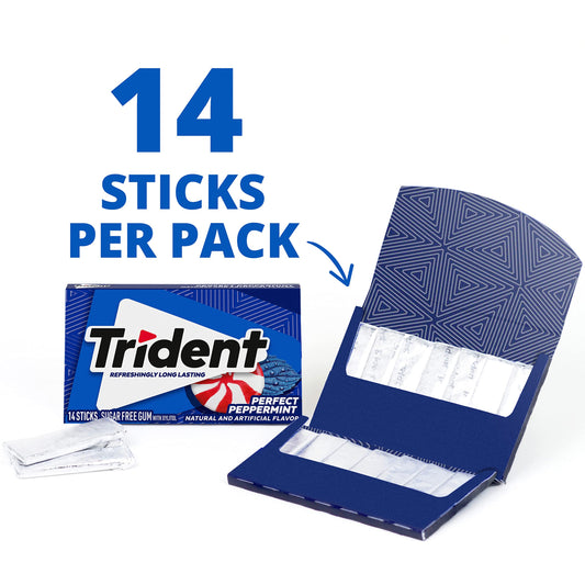 Trident Perfect Peppermint USA - Gomma da masticare gusto menta glaciale (14stick)