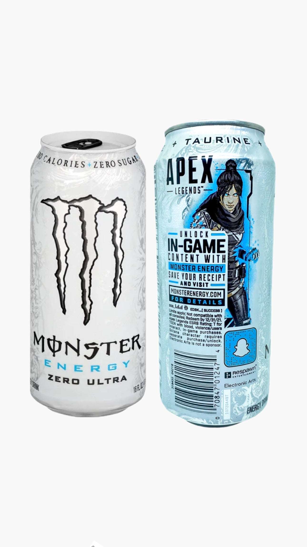 Monster Energy Zero Ultra USA - White Top Apex Legends sku: 0421B rare