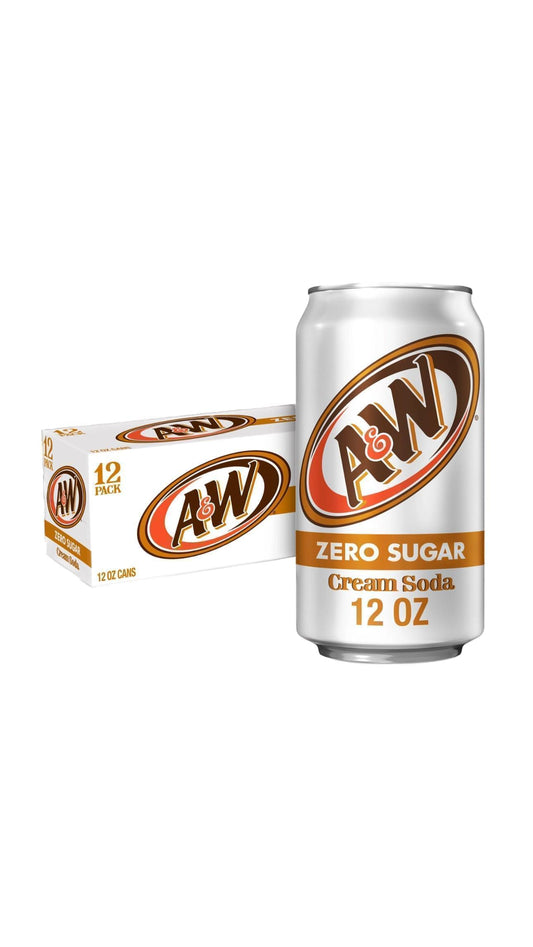 A&W Root-Beer Cream Soda Zero Sugar USA ( 12 Pack x 355ml ) b2b drinks pack pack