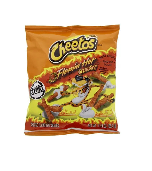 Cheetos Flamin Hot Chunchy USA - Bastoncini di Mais Piccanti (35g) salato