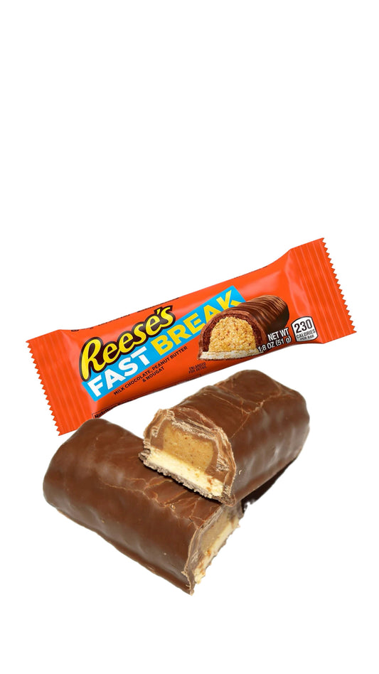 Reese's Fast Break USA - Barretta di cioccolato al latte con crema al burro di arachidi (51g) bundle cioccolato gluten-free