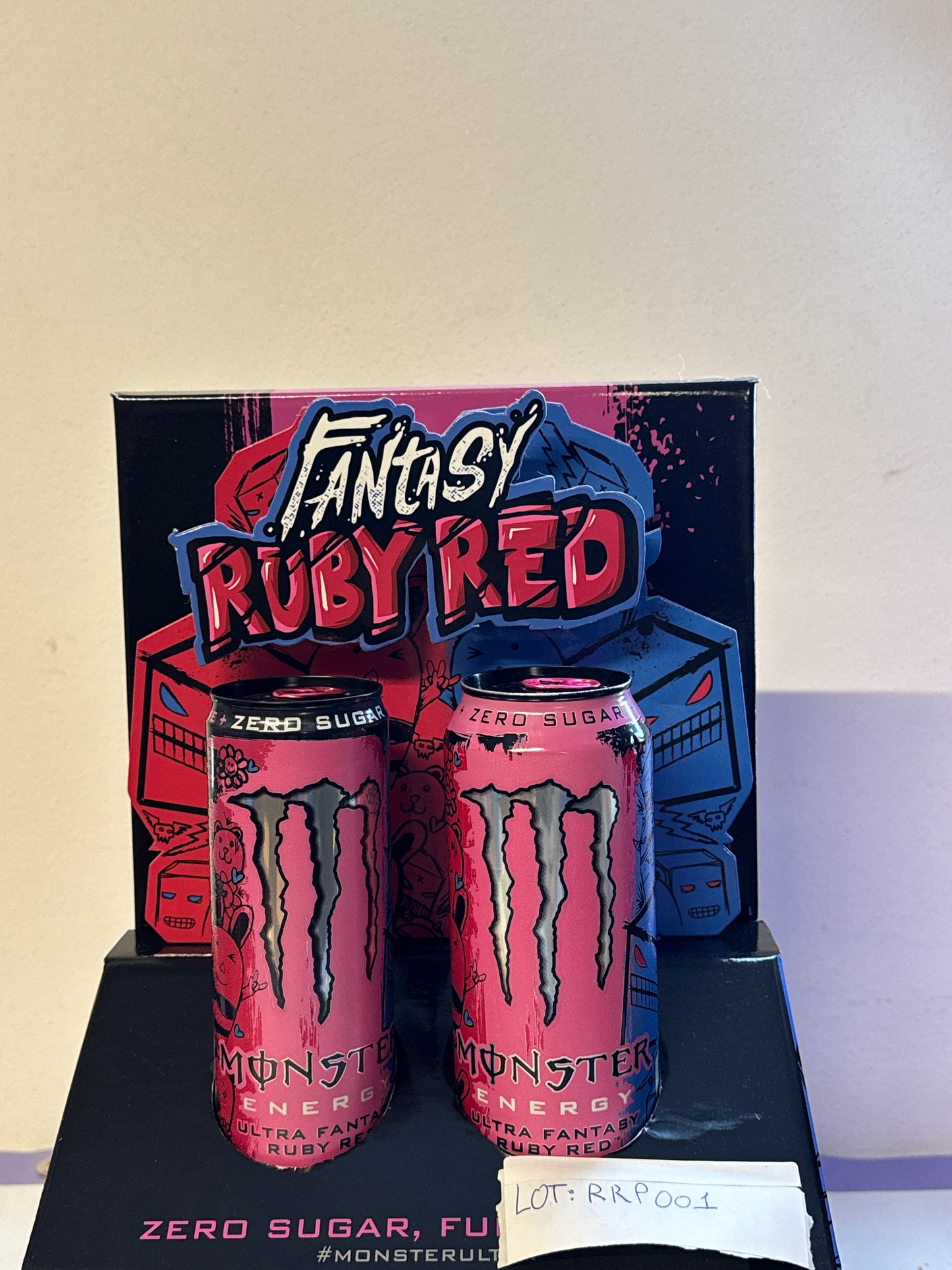 MONSTER ENERGY PROMO BOX: ULTRA FANTASY RUBY RED Autographed PINKY POP (RRP001)