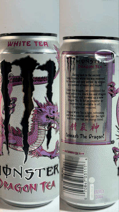 Monster Energy Dragon Tea White Dragon (USA) [Misprinted] **dents - Energy Drinks