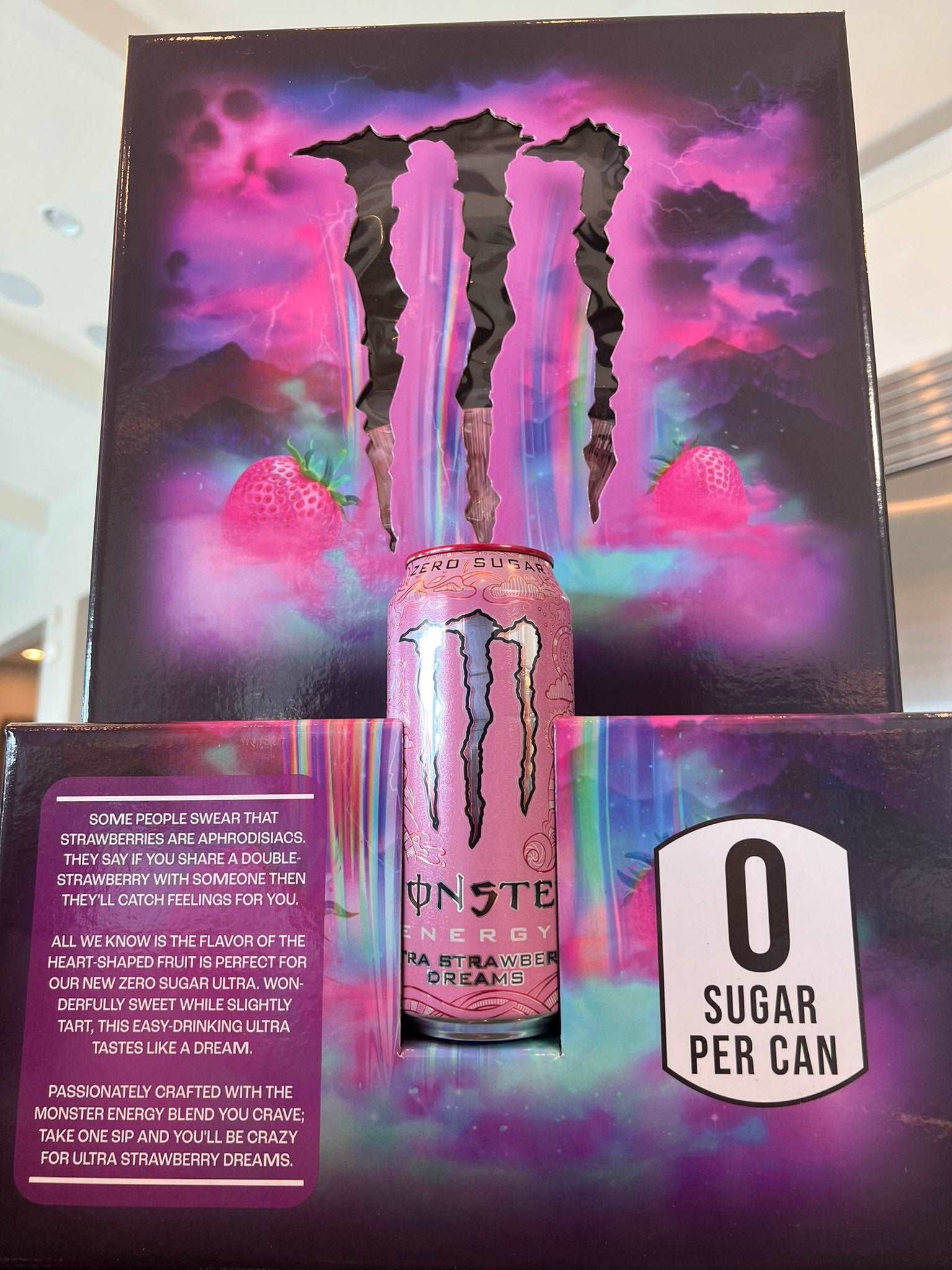 Monster Energy Ultra Strawberry Dreams Promo Box ( 1 Lattina Originale Piene ) b2b monster monster energy monster pack pack rare