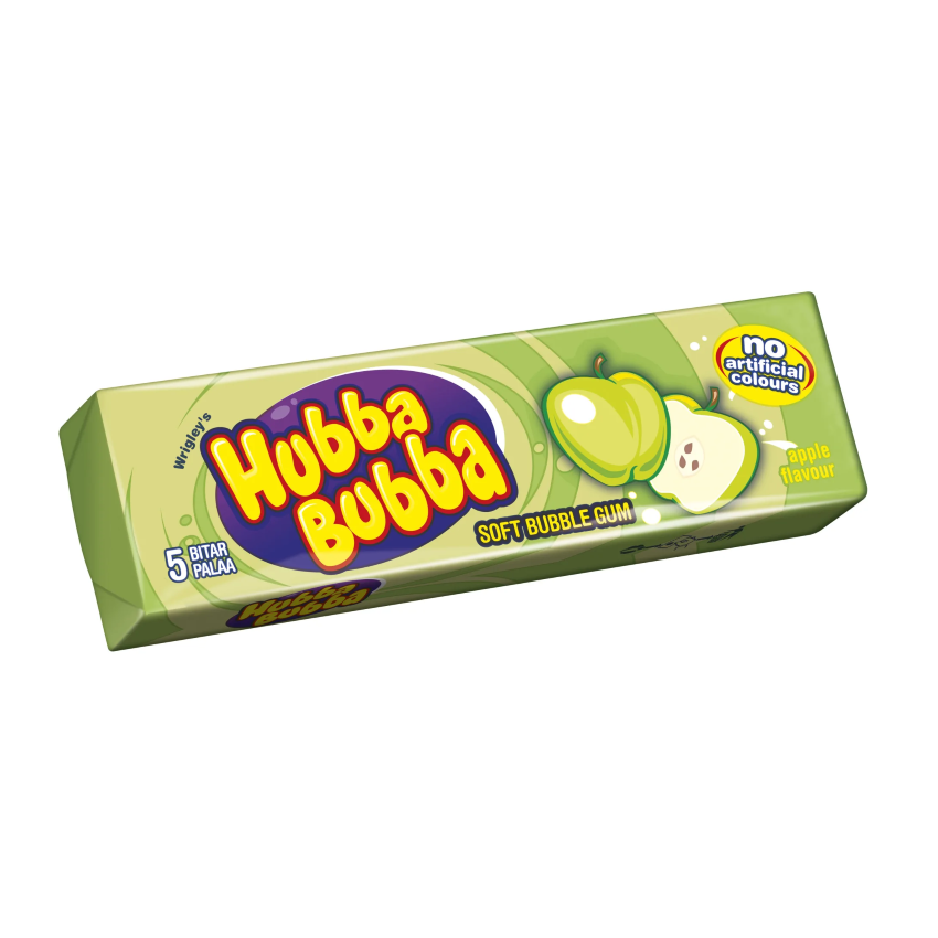 Hubba Bubba Wrigley’s Green Apple - Gomma da Masticare gusto Mela Verde (5pz - 35g) candy online