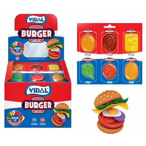 Vidal Burger Jelly - Caramelle morbide alla frutta a forma di hamburger ( 66g)