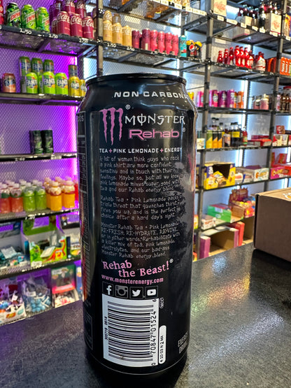 Monster Energy Rehab Pink Lemoande Iced Tea 10 Calories NON CARBONATED sku: 0614