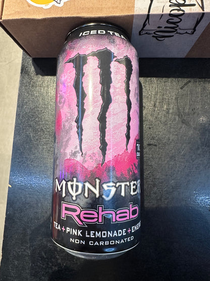 Monster Energy Rehab Pink Lemoande Iced Tea 10 Calories NON CARBONATED sku: 0614