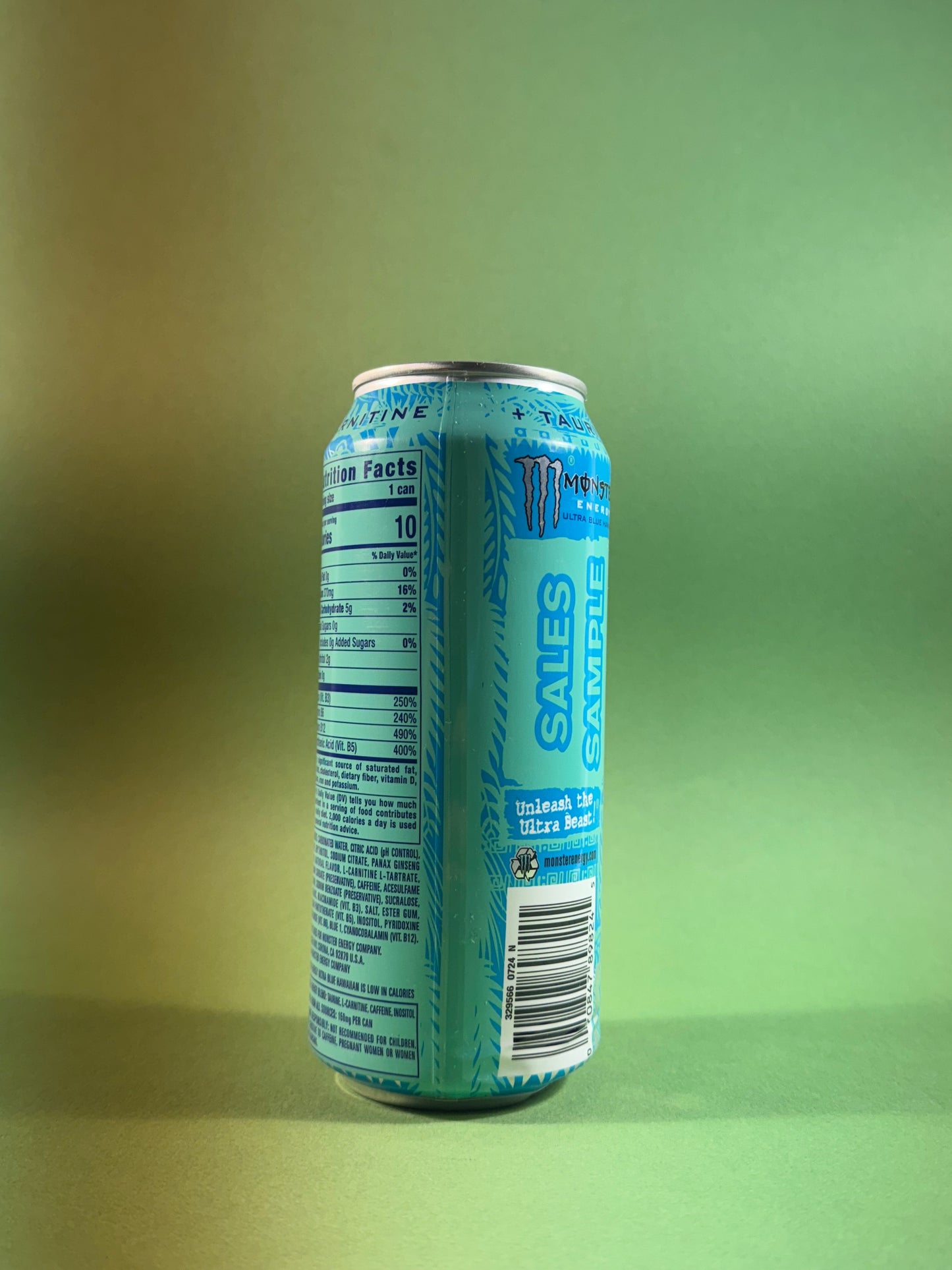 Monster Energy Ultra Blue Hawaiian SALES SAMPLE (USA) [**DENTS**]