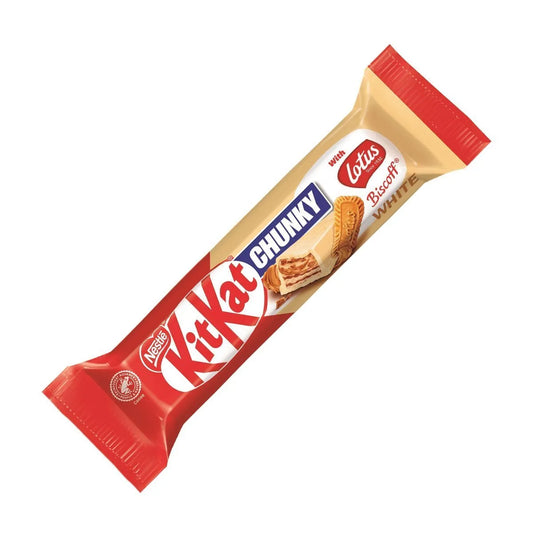 Kit Kat Chunky White Lotus Biscoff - Wafer croccante con crema Lotus ricoperto di cioccolato al latte (42g) cioccolato kitkat