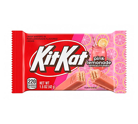 Kit Kat Pink Lemonade (USA) - Wafer ricoperto di Cioccolato Bianco e Rosa  con gusto di Limonata Rosa (42g)