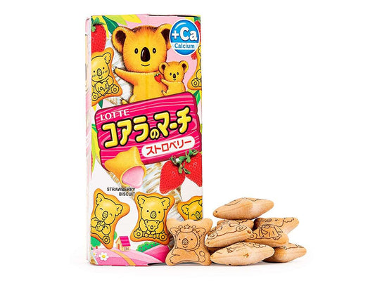 Koala No March Strawberry - Biscottini ripieni con crema alle fragole (37g) bundle dolce Japan
