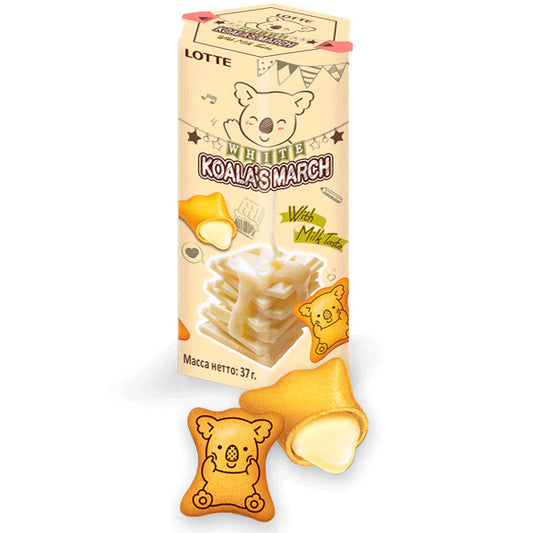 Koala No March White Milk - Biscottini ripieni di crema al latte (37g) bundle dolce Japan