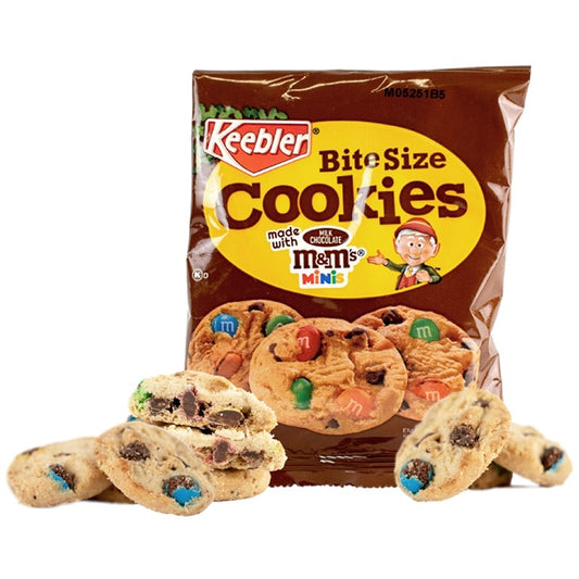 M&M's Bite Size Cookies USA - Biscottini al latte con ripieno di m&m's (45g) bundle dolce