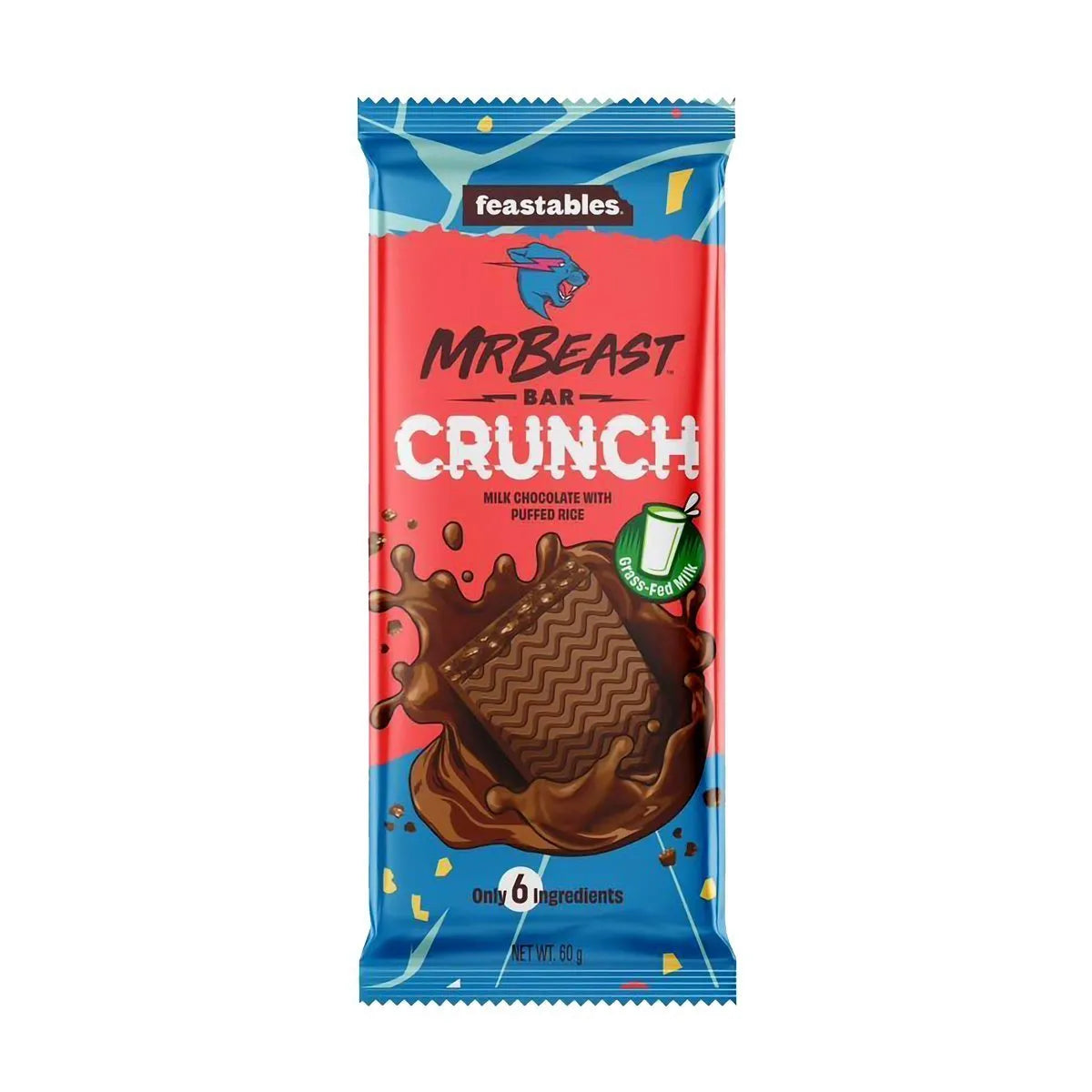 Mr Beast Chocolate Bar Crunch - Milk chocolate with puffed rice (60g)