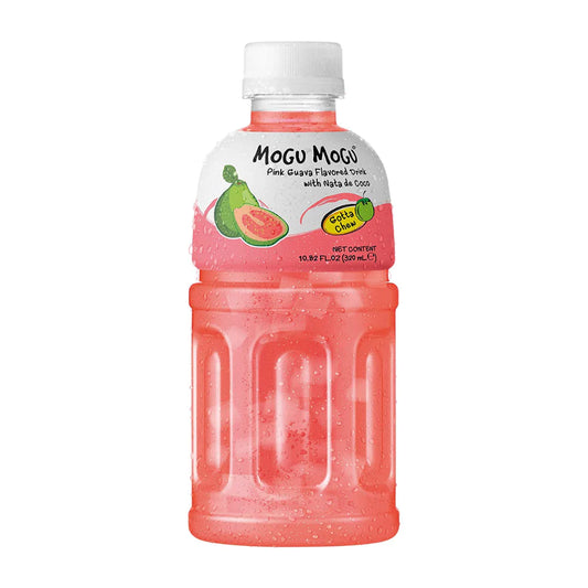 Mogu Mogu Pink Guava - Succo di frutta gusto Guava con pezzettini di nata de cocco (320ml) bevande bundle drink online Japan