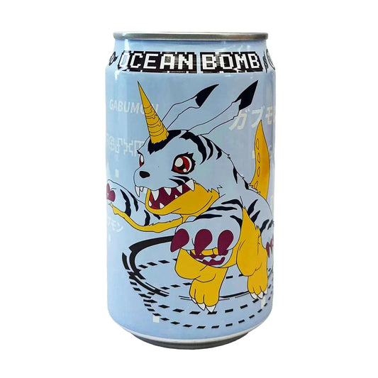 Ocean Bomb Digimon Gabumon Blueberry Flavour - Gassosa aromatizzata al mirtillo (330ml) bevande bundle drink online Japan