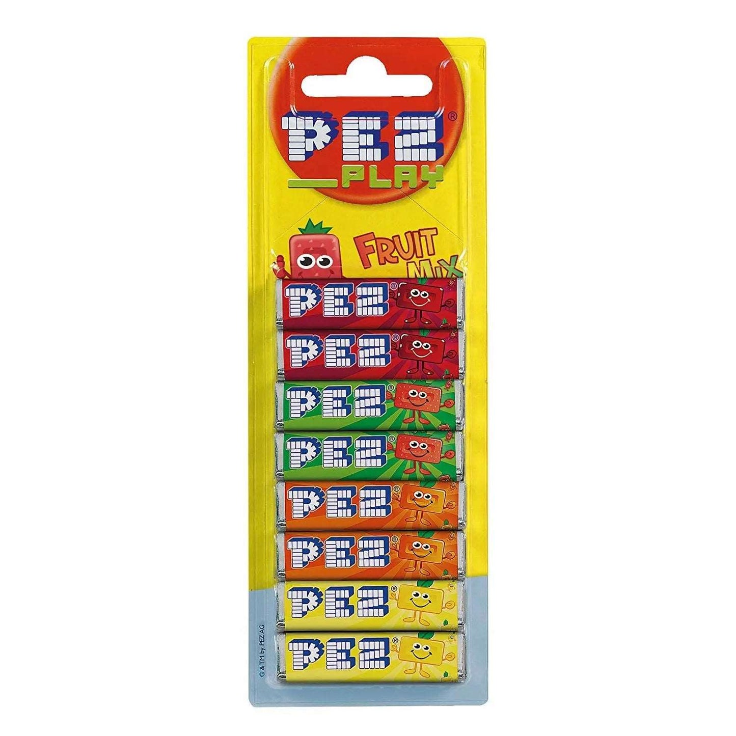 Pez Blister 8-pak Fruit - Ricariche per dispenser PEZ (68g) candy online caramelle Pez