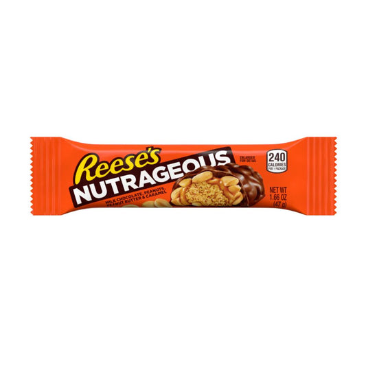 Reese’s Nutrageous USA - Barretta di cioccolato al latte con ripieno di crema arachidi e ricoperti di arachidi (47g) bundle cioccolato