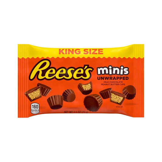 Reese's Minis Unwrapped USA - Mini Tartine di cioccolato al latte con interno al burro di arachidi (70g)