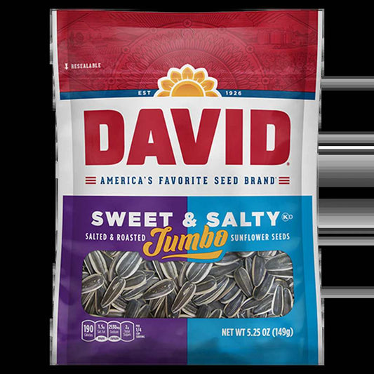 David Jumbo Sunflower Seeds Sweet & Salty 149 g