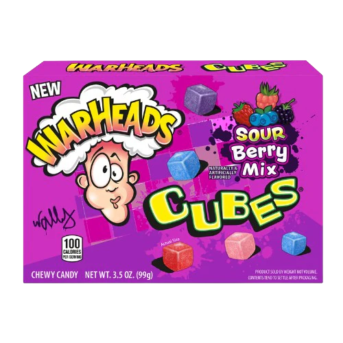 Warheads Cubes Sour Berry Mix USA - Caramelle gommose aspre gusto frutti di bosco  (99g) USA