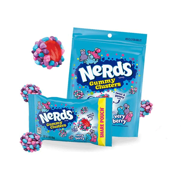 Wonka Nerds Gummy Clusters Very Berry (85g) USA