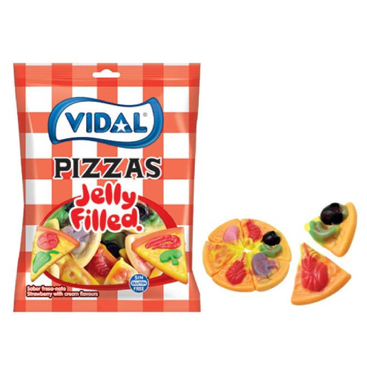 Vidal Jelly Filled Pizzas - Caramelle morbide fruttate a forma di pizza (90g) caramelle gluten-free