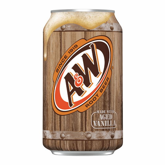 A&W Root-Beer USA - Bevanda analcolica gassata con sapore di radici e liquirizia (355ml)