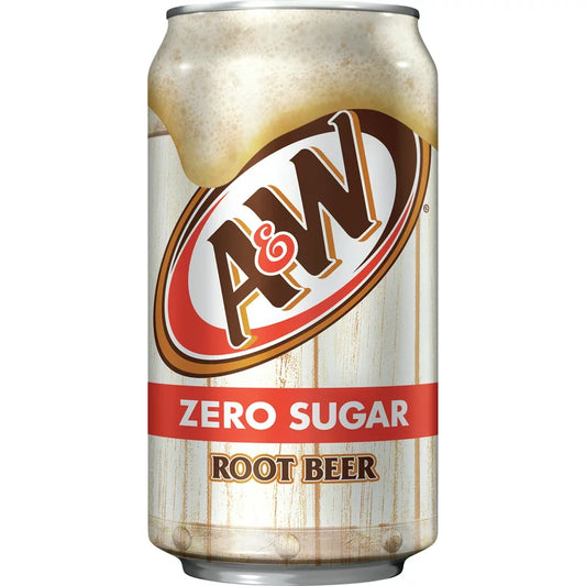 A&W Root-Beer Zero Sugar USA - Bevanda analcolica alle radici e liquirizia senza zucchero (250ml)
