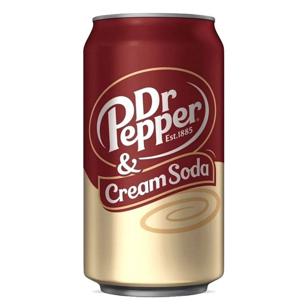 Dr Pepper Cream Soda USA - Bevanda analcolica cremosa aromatizzata alla ciliegia, vaniglia e aromi (355ml)