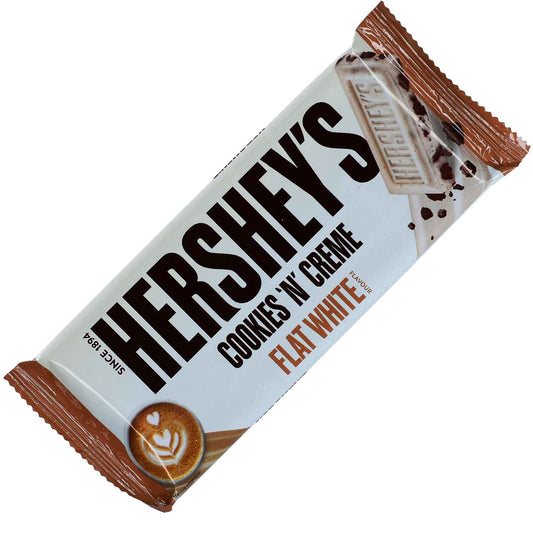 Hershey Cookie 'n Creme Flat White USA - Barretta di cioccolato oreo con sapore di cappuccino (90g) bundle cioccolato halal