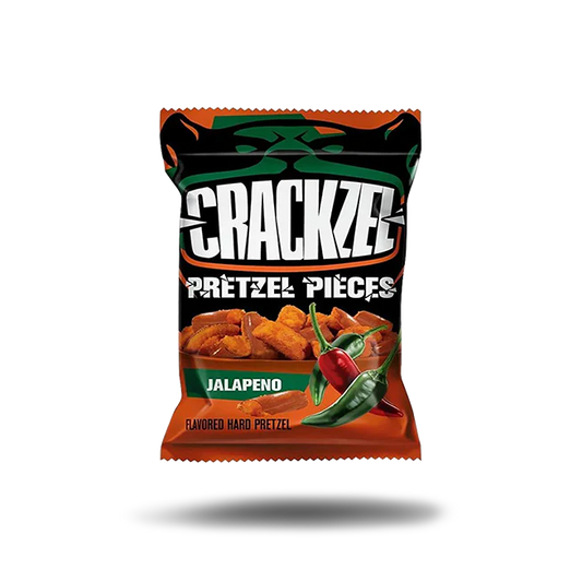 Crackzel Jalapeno - Pretzel piccanti al Peperoncino Jalapeno (85g).