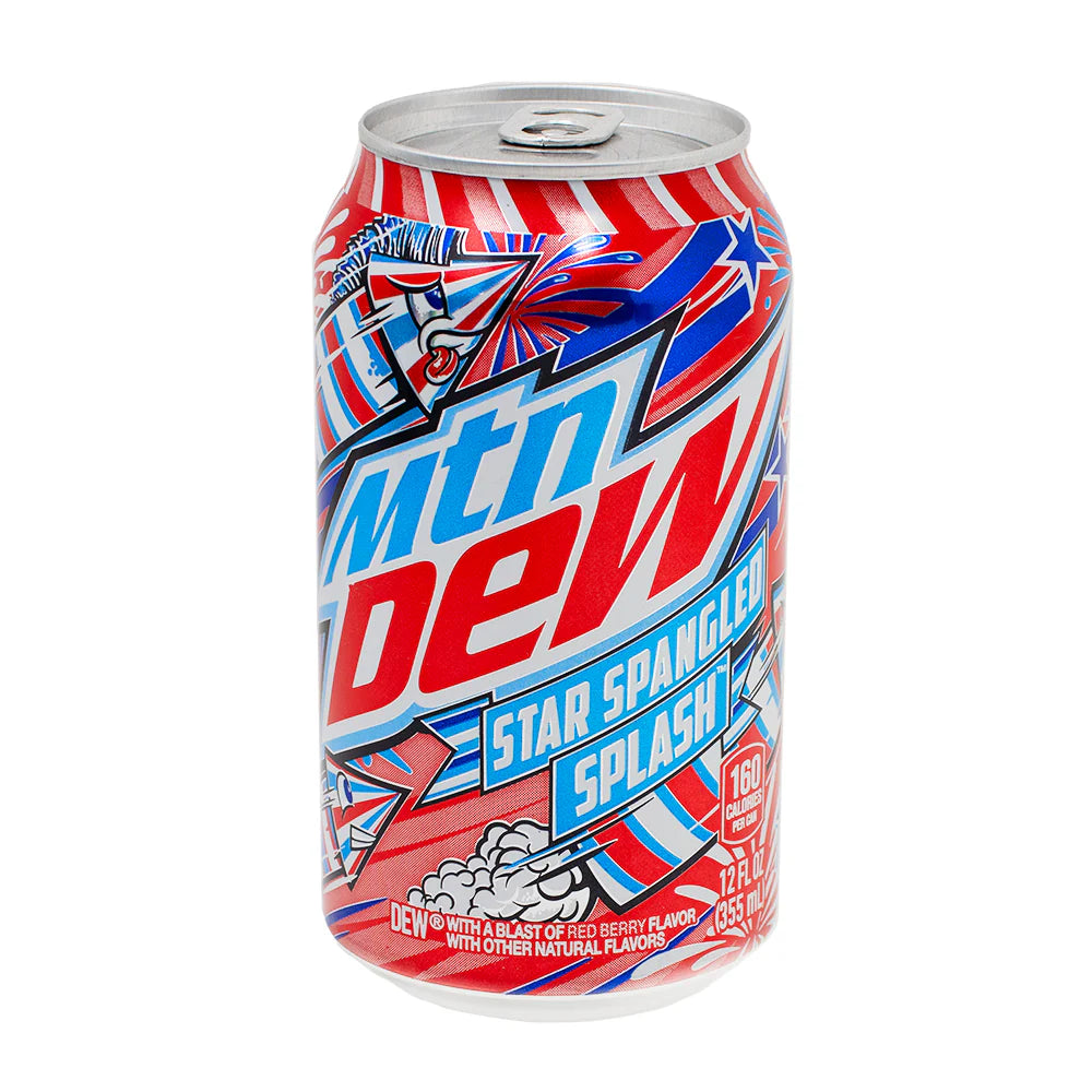 Mountain Dew Star Spangled Splash USA - Bevanda frizzante gusto Red Berry / Frutti di Bosco [355ml]