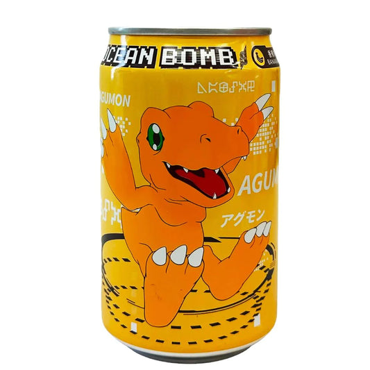 Ocean Bomb Digimon Agumon Banana Flavour - Gassosa aromatizzata alla banana (330ml) bevande bundle drink online Japan
